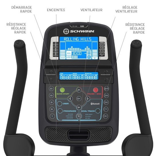 Vélo d'appartement haut de gamme Schwinn 570U